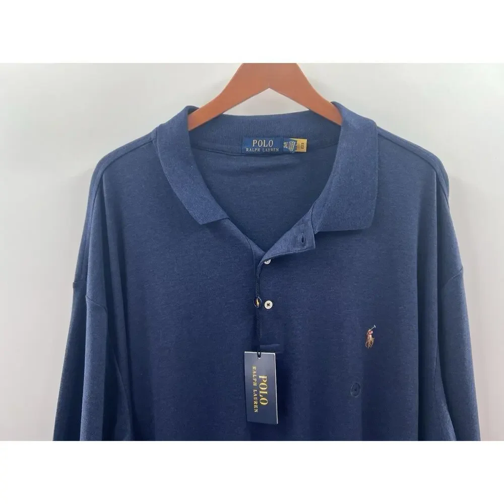 Polo Ralph Lauren Men’s Navy Blue Jersey Knit Polo Size 4XLT NWT